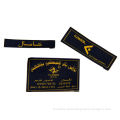 Embroidered Clothing Woven Labels Black Damask